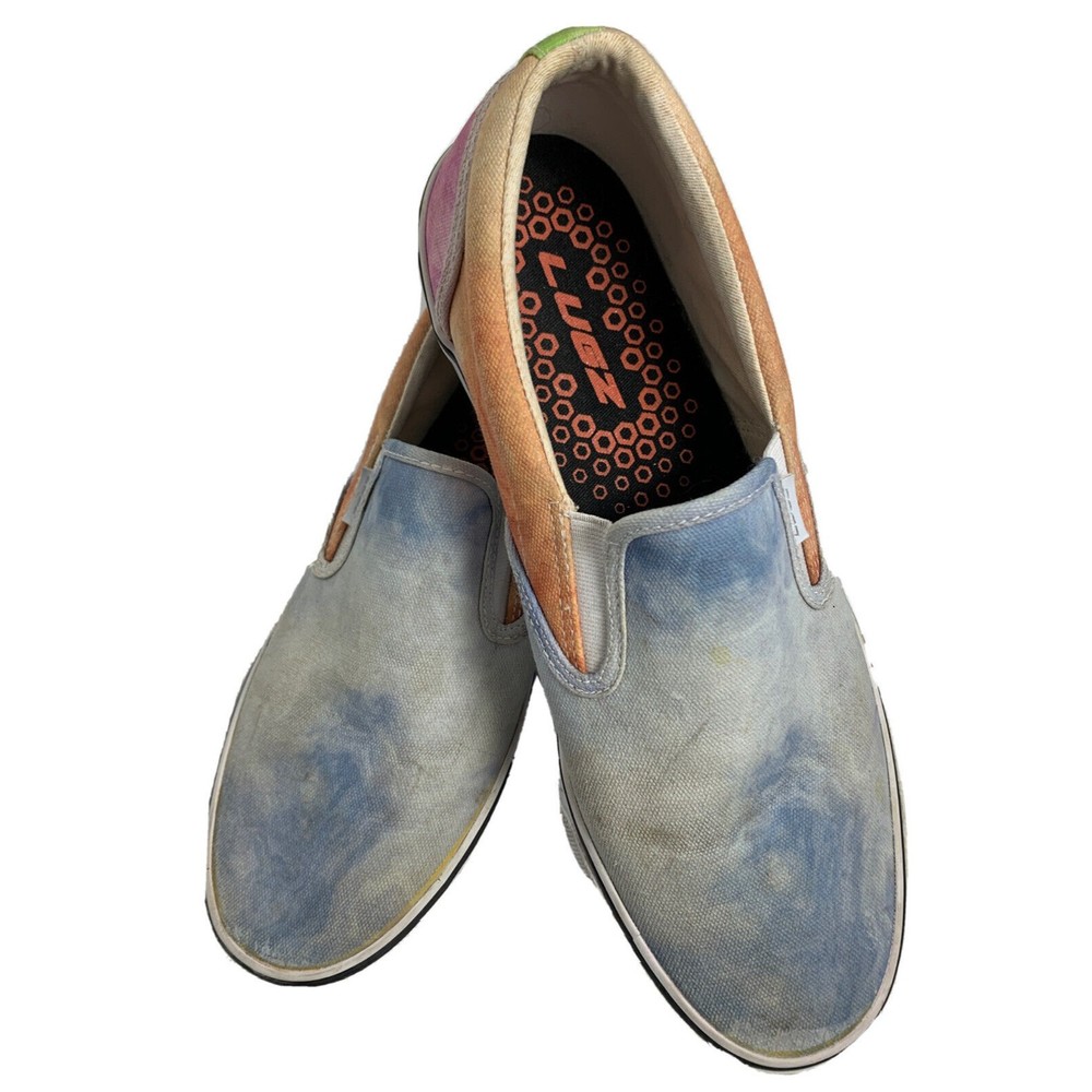LUGZ Shoes Athletic Sneakers Canvas Slip On Casual Multicolored Tie Dye Mens 10